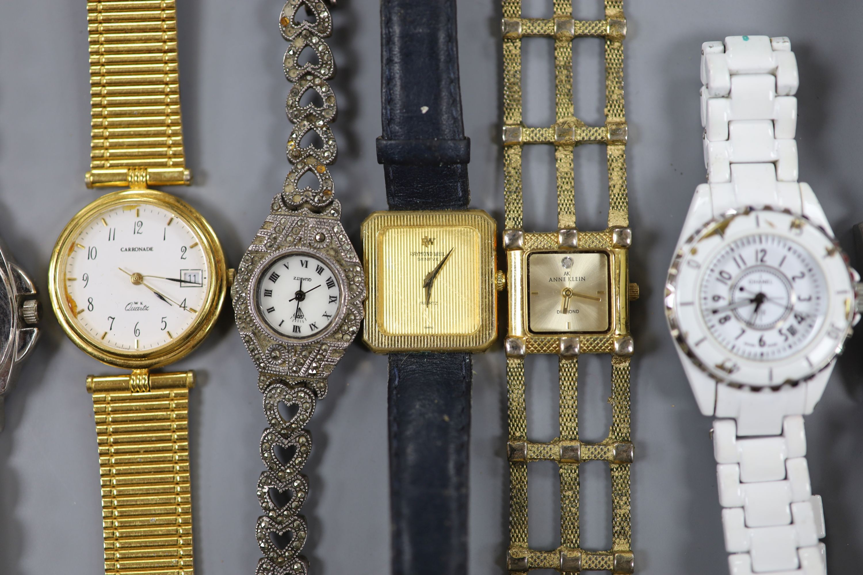 Two gold plated pocket watches including Elgin and a small quantity of minor wrist watches.